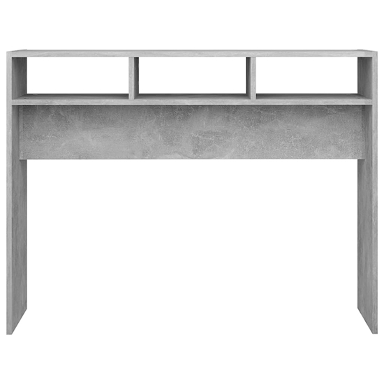Acosta Wooden Console Table With 3 Shelves In Concrete Effect