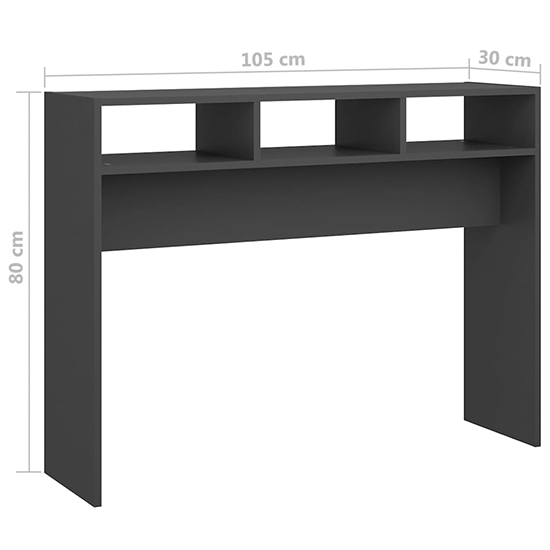Acosta Wooden Console Table With 3 Shelves In Grey_4