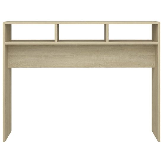 Acosta Wooden Console Table With 3 Shelves In Sonoma Oak_3