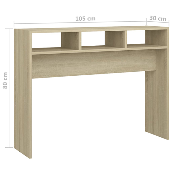 Acosta Wooden Console Table With 3 Shelves In Sonoma Oak