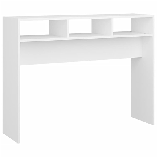 Acosta Wooden Console Table With 3 Shelves In White