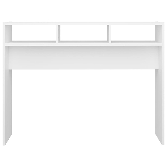 Acosta Wooden Console Table With 3 Shelves In White
