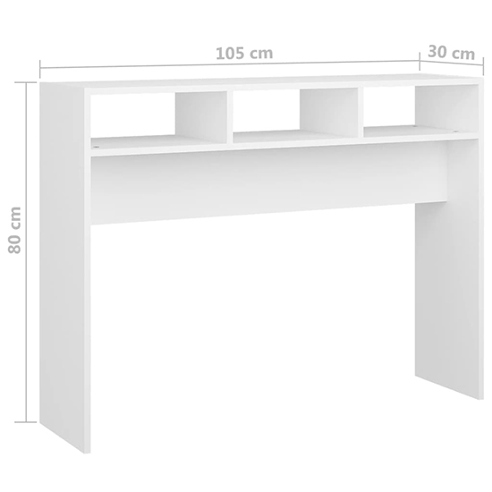 Acosta Wooden Console Table With 3 Shelves In White