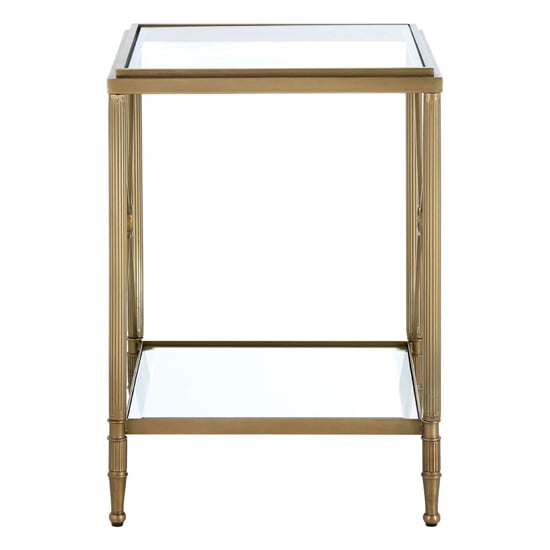 Acox Square Clear Glass Top Side Table With Gold Frame_2