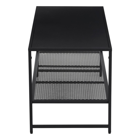 Acre Metal Coffee Table With Open Mesh Shelf In Black_4