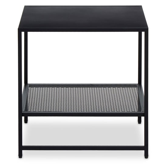 Acre Metal End Table With Open Mesh Shelf In Black_3
