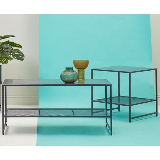 Acre Metal End Table With Open Mesh Shelf In Grey_5