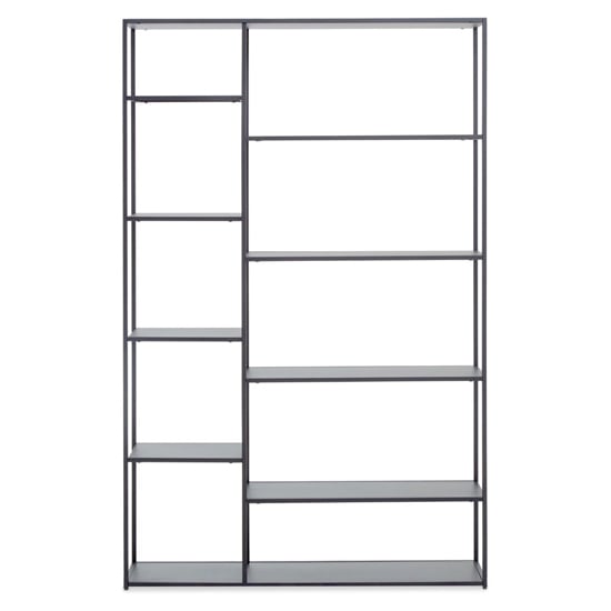 Read more about Acre metal shelving unit with multi open shelves in grey