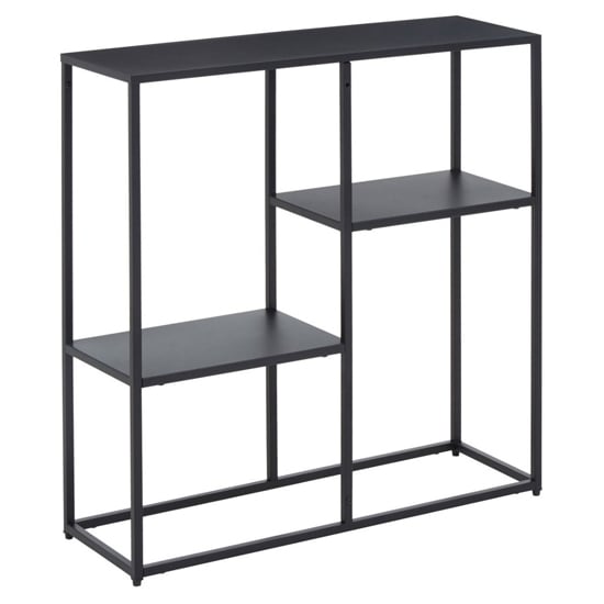 Acre Metal Shelving Unit With Open Shelves In Black