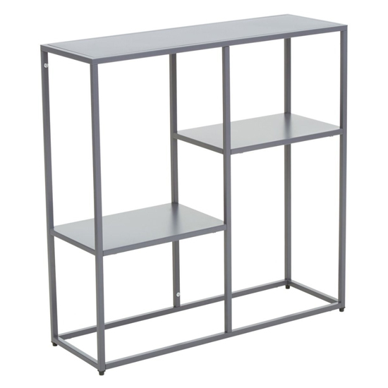 Acre Metal Shelving Unit With Open Shelves In Grey