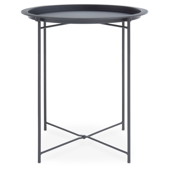 Acre Round Metal Side Table In Grey_3