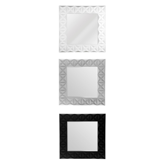 Necro Square High Gloss Wall Bedroom Mirror In Grey Frame Furniture