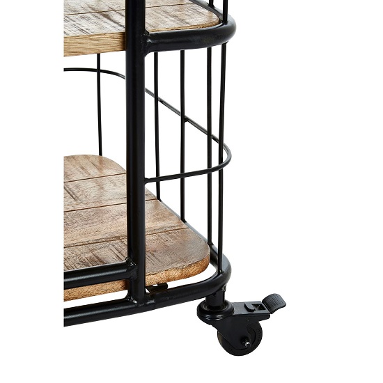 Acton Wooden Shelving Unit In Natural With Black Iron Legs_3