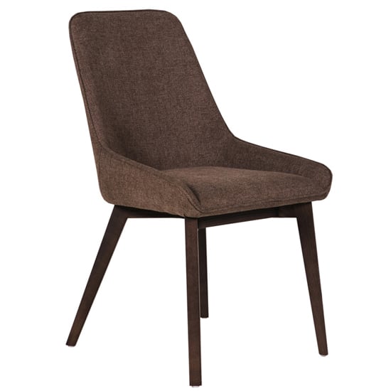 Product photograph of Acton Fabric Dining Chair In Brown from Furniture in Fashion
