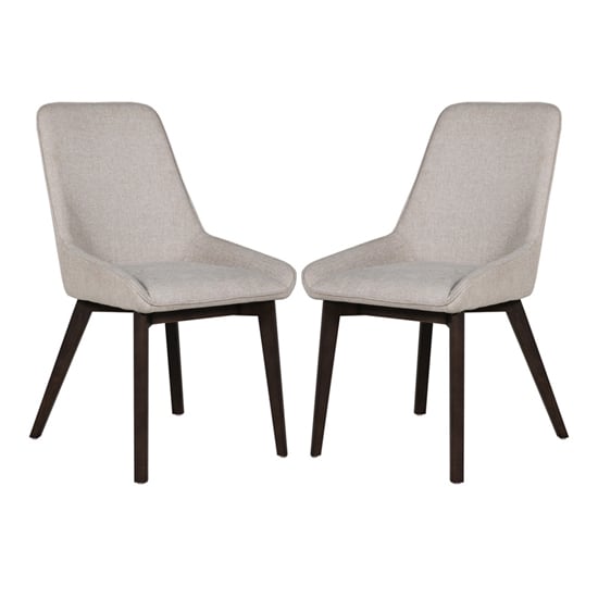 Acton Natural Fabric Dining Chairs In Pair