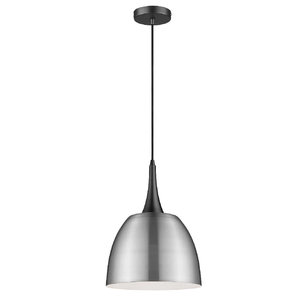 Read more about Acton satin nickel shade pendant light in matt black