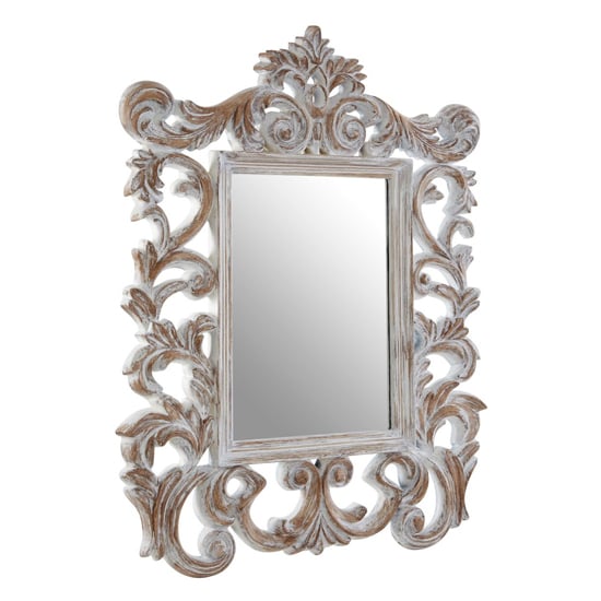 Photo of Actora fleur de lis wall bedroom mirror in antique grey