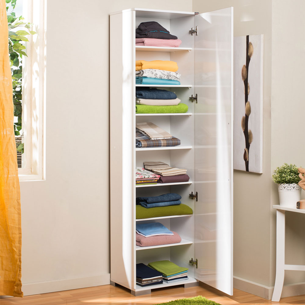 Ada Wooden Storage Cabinet with 1 Door in White
