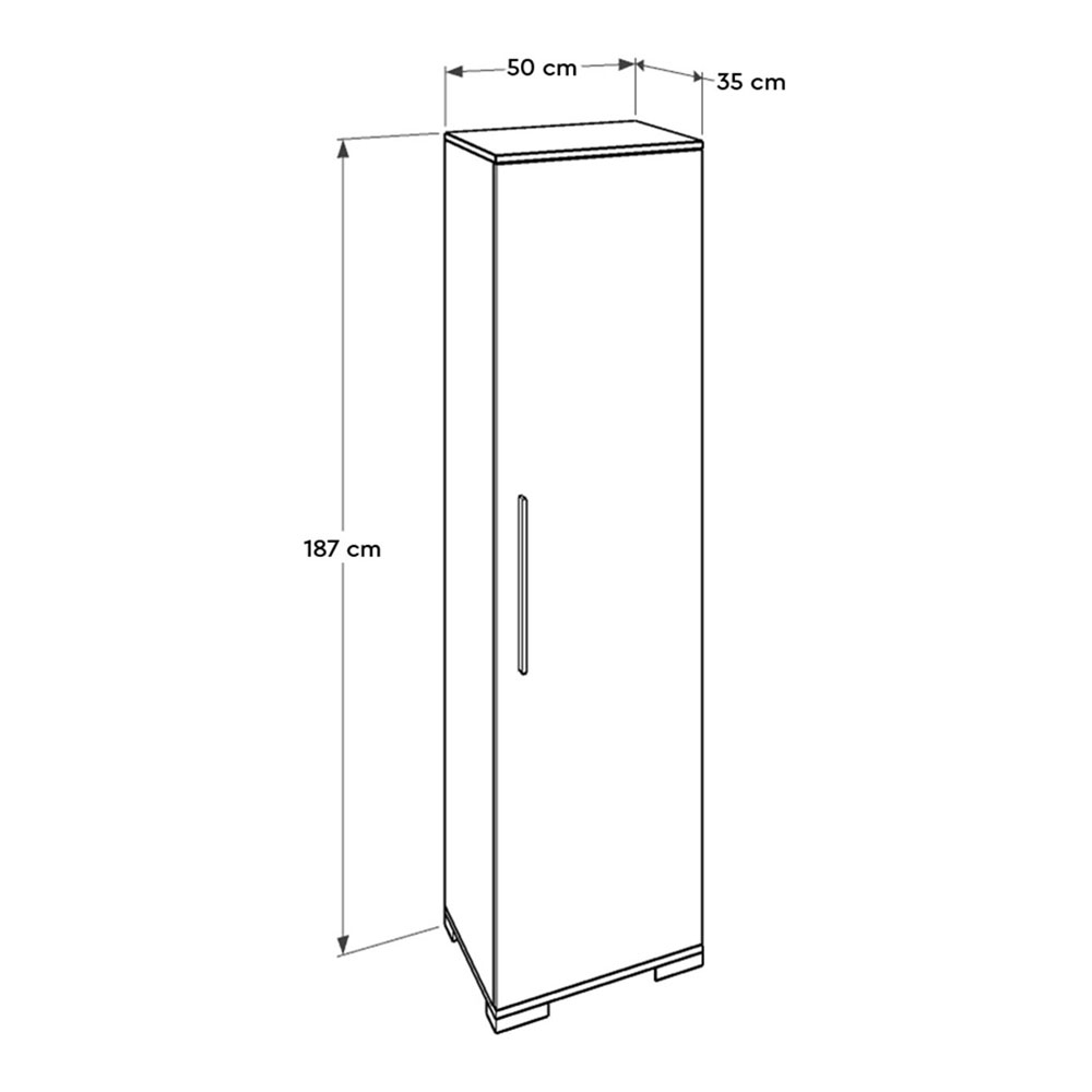 Ada Wooden Storage Cabinet with 1 Door in White
