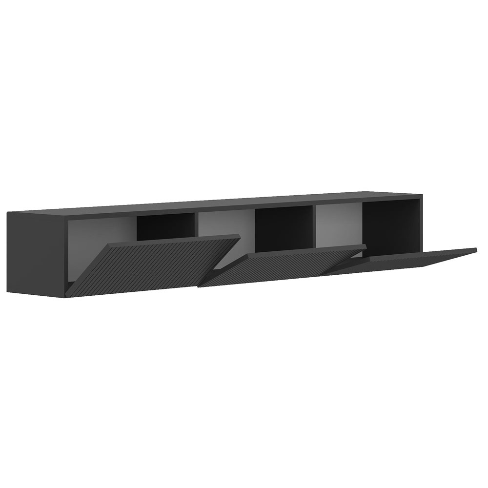 Ada Wooden Wall Mounted TV Stand in Anthracite and LED