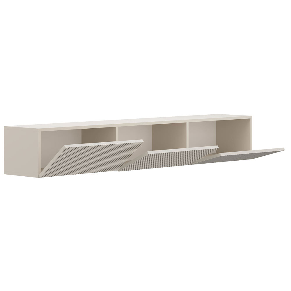Ada Wooden Wall Mounted TV Stand in Sandstone and LED
