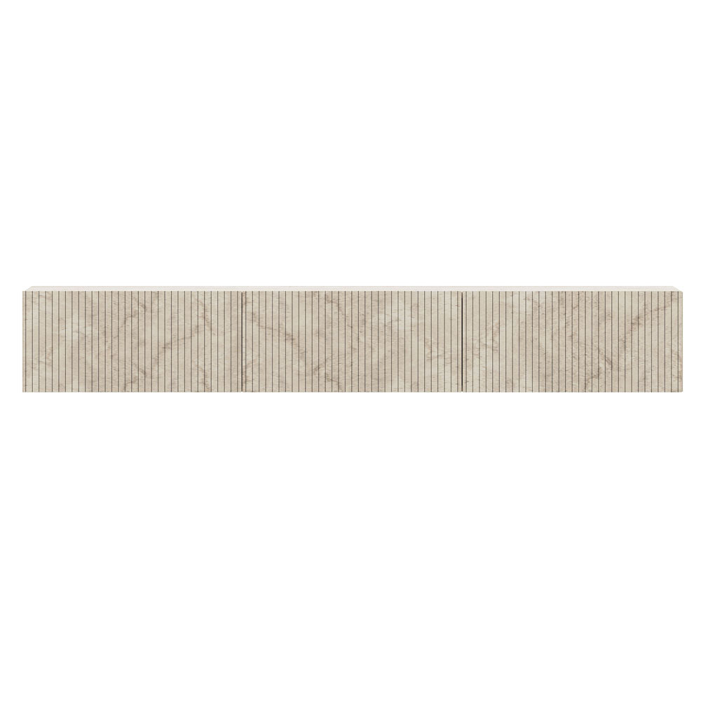 Ada Wooden Wall Mounted TV Stand in Travertine Marble Effect and LED