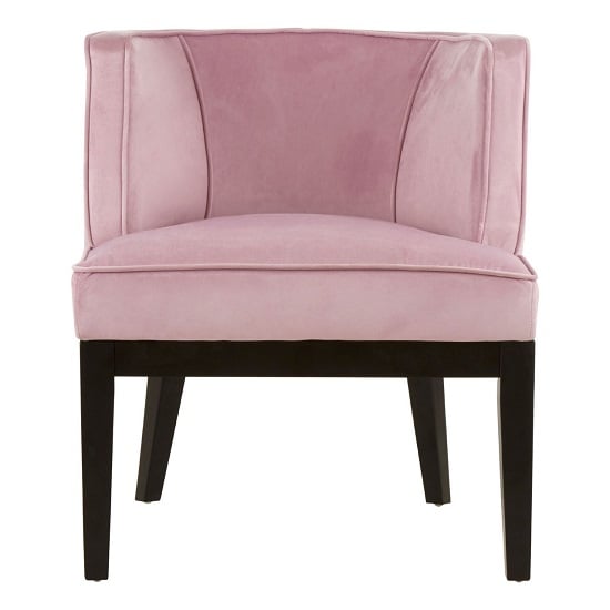 Adalinise Rounded Velvet Upholstered Bedroom Chair In Pink