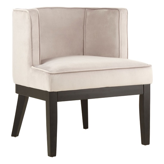 Adaline Rounded Velvet Upholstered Bedroom Chair In Light Grey FiF