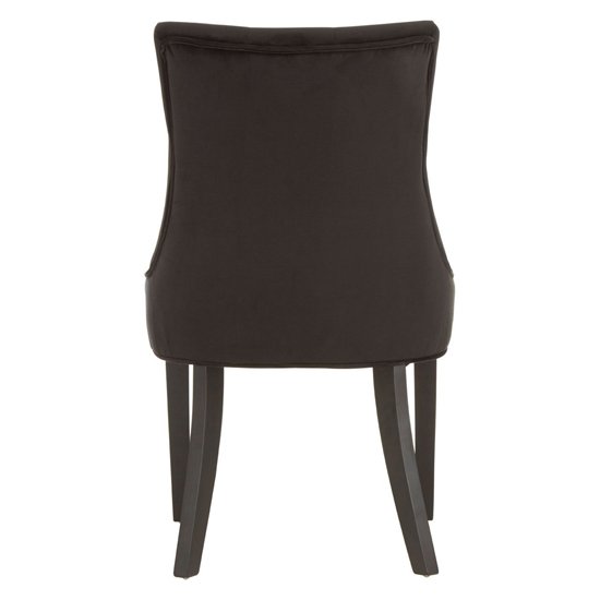 Adalinise Black Velvet Dining Chair With Wooden Legs In A Pair_4