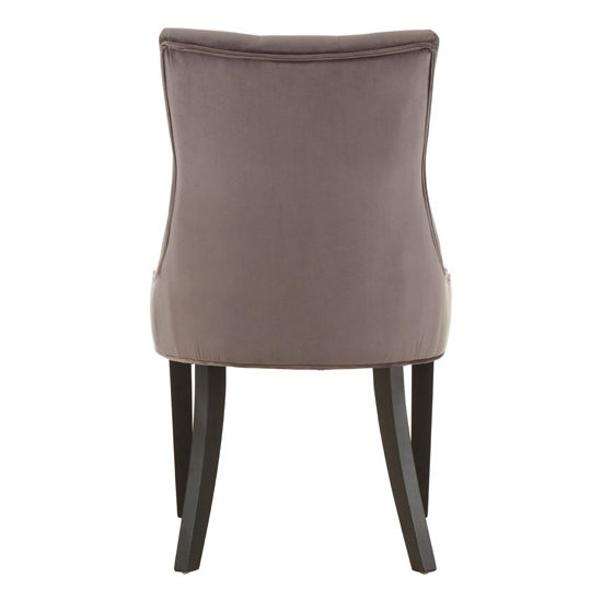 Adalinise Grey Velvet Dining Chair With Wooden Legs In A Pair