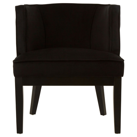 Adalinise Rounded Velvet Bedroom Chair In Black