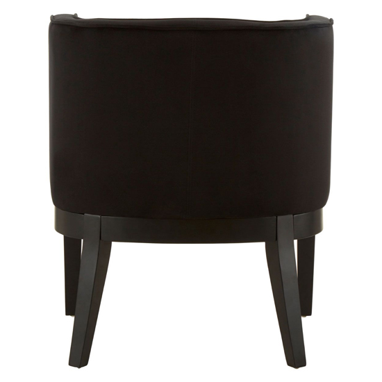 Adalinise Rounded Velvet Bedroom Chair In Black