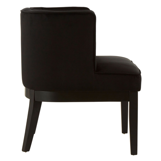 Adalinise Rounded Velvet Bedroom Chair In Black