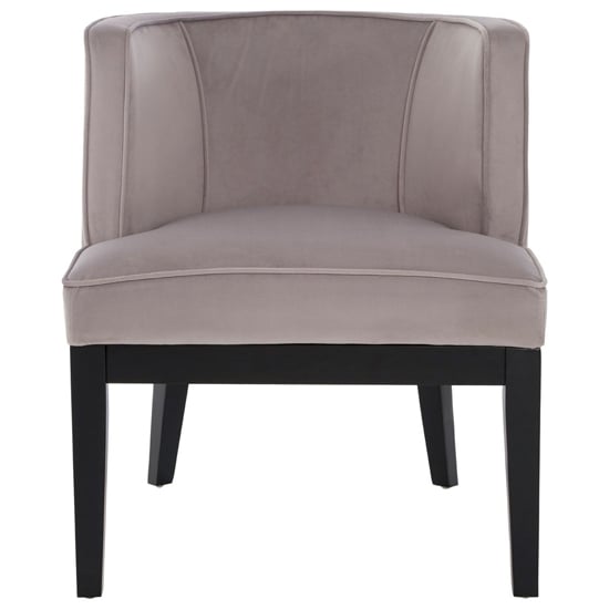 Adalinise Rounded Velvet Bedroom Chair In Light Grey