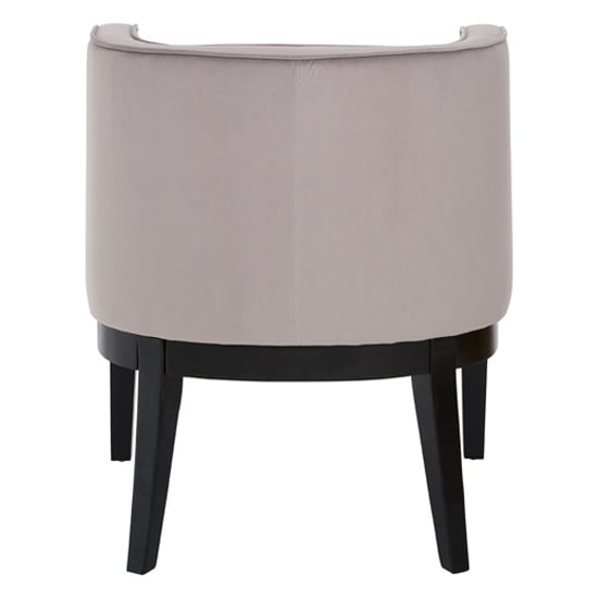 Adalinise Rounded Velvet Bedroom Chair In Light Grey