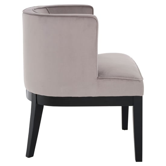 Adalinise Rounded Velvet Bedroom Chair In Light Grey