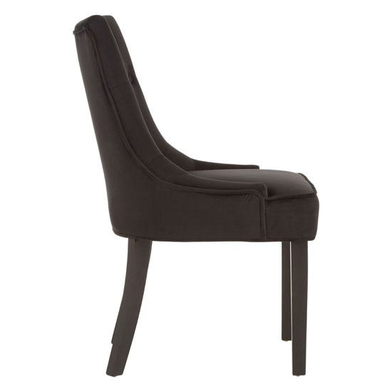 Adalinise Velvet Dining Chair With Wooden Legs In Black_4