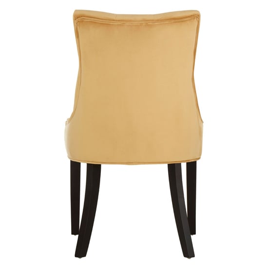 Adalinise Velvet Dining Chair With Wooden Legs In Gold_3