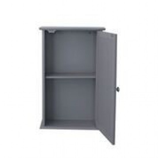 Aacle Wooden Wall Mounted Mirror Cabinet In Grey With 1 Door_2