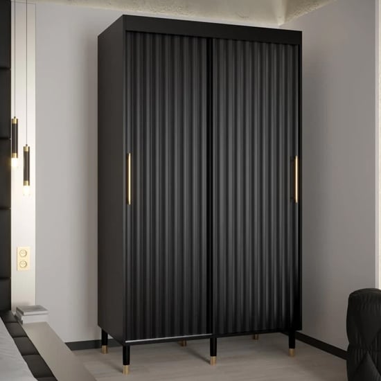 Read more about Adel i wooden wardrobe with 2 sliding doors 120cm in black