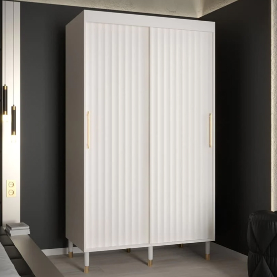 Read more about Adel i wooden wardrobe with 2 sliding doors 120cm in white