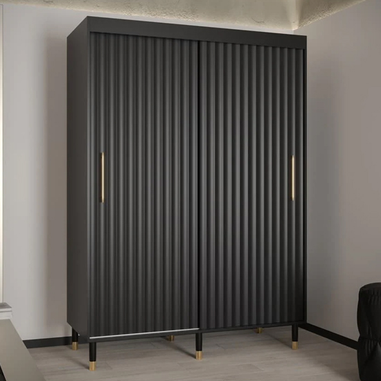 Read more about Adel i wooden wardrobe with 2 sliding doors 150cm in black