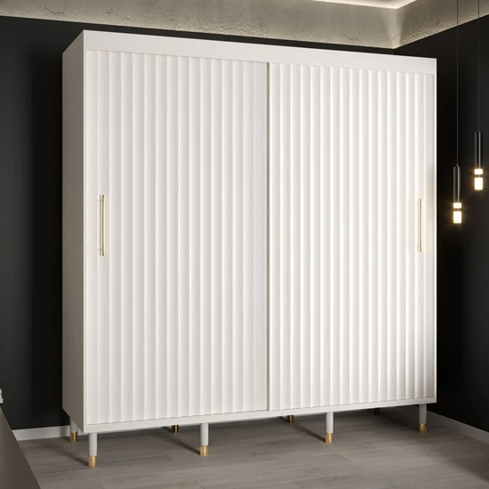 Read more about Adel i wooden wardrobe with 2 sliding doors 200cm in white