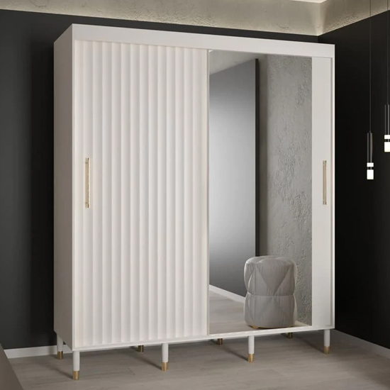 Read more about Adel ii mirrored wardrobe with 2 sliding doors 180cm in white