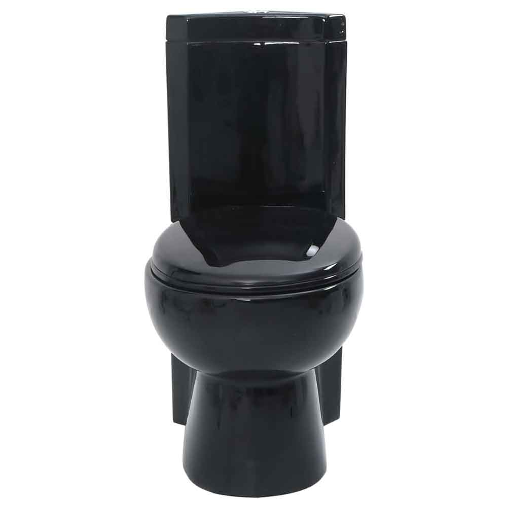 Adel Black Close Coupled Corner Toilet - Soft Close Seat