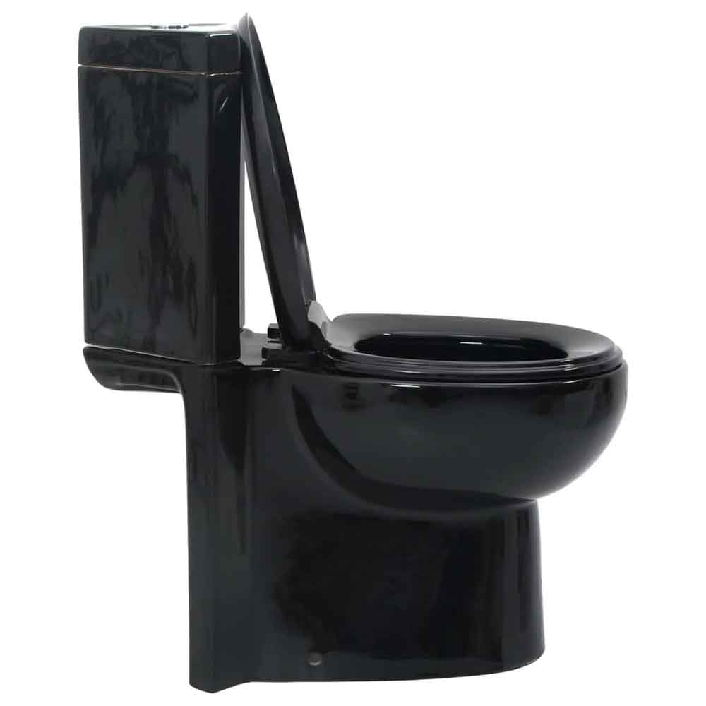 Adel Black Close Coupled Corner Toilet - Soft Close Seat