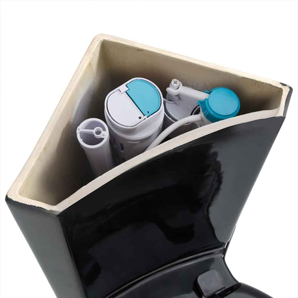 Adel Black Close Coupled Corner Toilet - Soft Close Seat