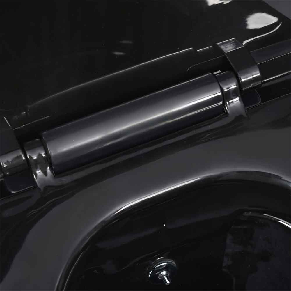 Adel Black Rimless Wall Hung Toilet Pack With Bidet Function - Soft Close Seat