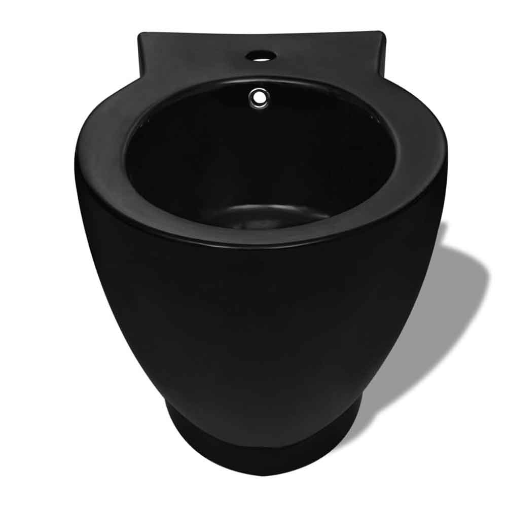 Adel Black Close Coupled Toilet And Bidet With Vertical Outlet - Soft Close Seat