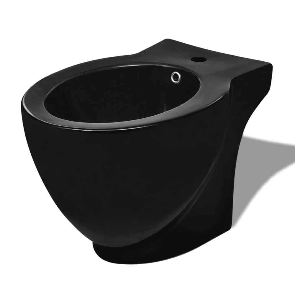 Adel Black Close Coupled Toilet And Bidet With Vertical Outlet - Soft Close Seat